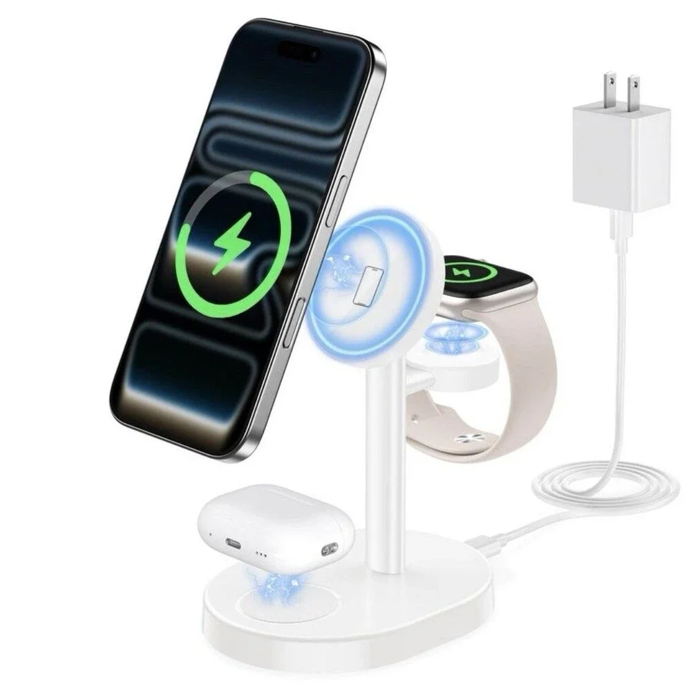 Hevanto 2025 3 in 1 Wireless Charging Station for Apple MagSafe Charger, 15W ...